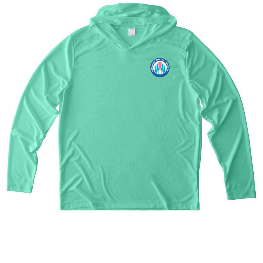 SRN2026 UV Performance Wear, a Bright Seafoam UV Performance Long Sleeve Hoodie