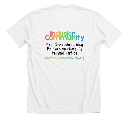 LGBTQ+ are Beloved, a Solid White Blend Premium Unisex Tee (back-view)