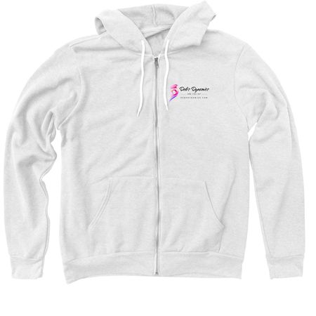 Deb's Dynamics, a White Zip Up Hoodie