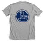 CFRF Blue Wave Merch, a Athletic Heather Premium Unisex Tee (back-view)