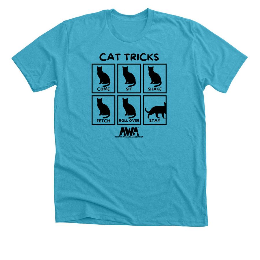 Cat Tricks, a Heather Aqua Premium Unisex Tee