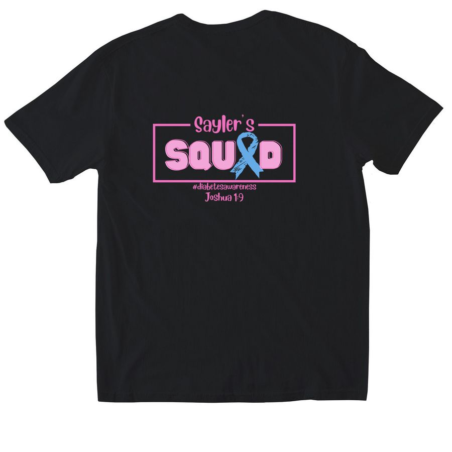 Sweet Steps for Sayler, a Black Softstyle Cotton Tee (back-view)