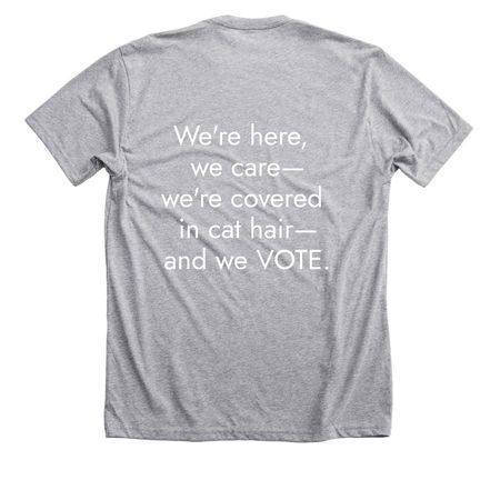 Cat Ladies for Democracy, a Athletic Heather Premium Unisex Tee (back-view)