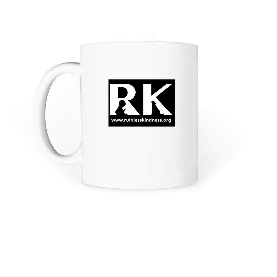 "Love Knows No Species" mug, a White Coffee Mug (back-view)