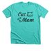 Cat Mom Shirt, a Heather Sea Green Premium Unisex Tee