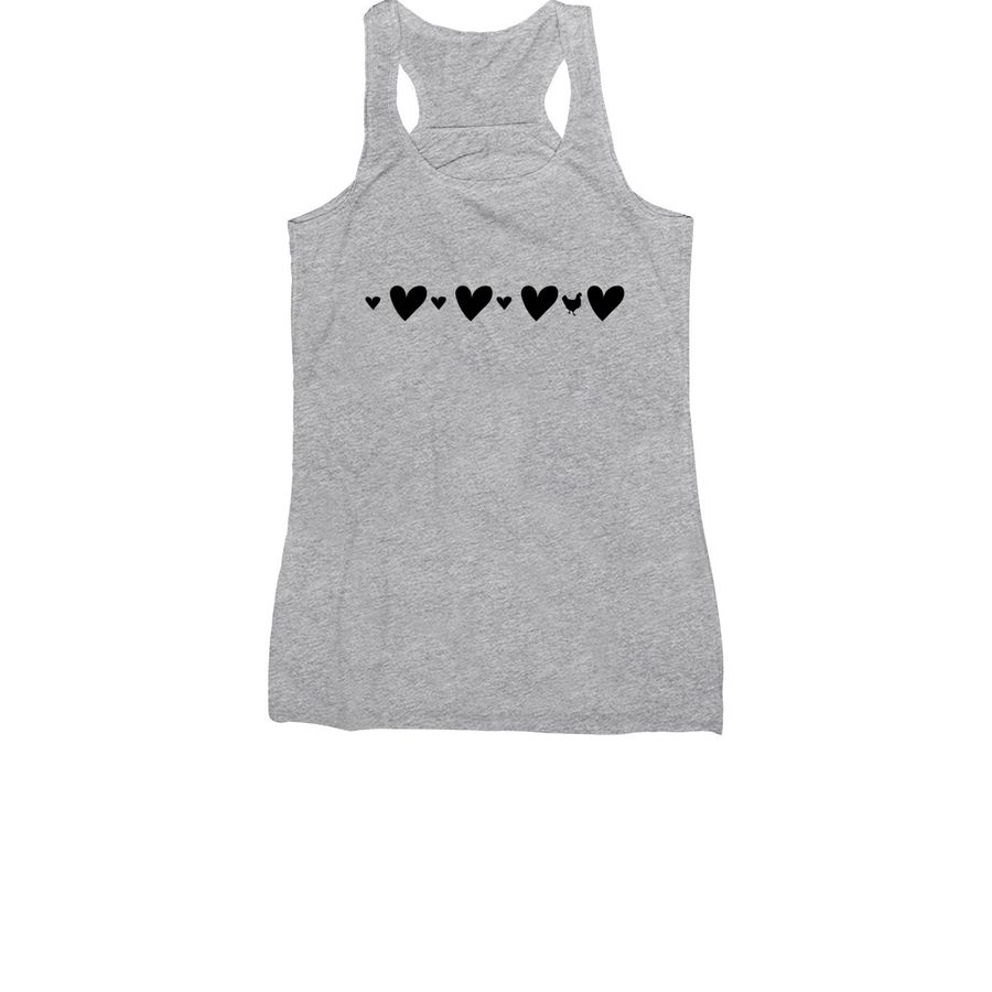 Hearts for Hens, a Athletic Heather Women's Racerback