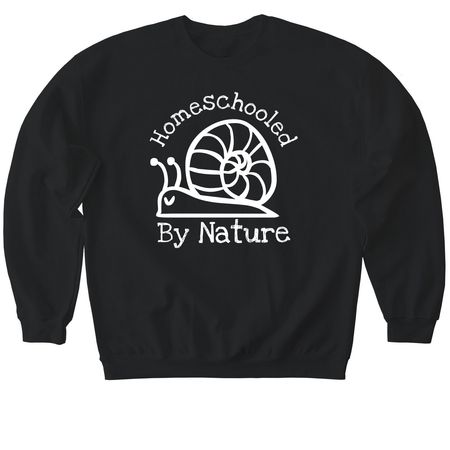 Homeschooled by Nature, a Black Softstyle Crewneck Sweatshirt