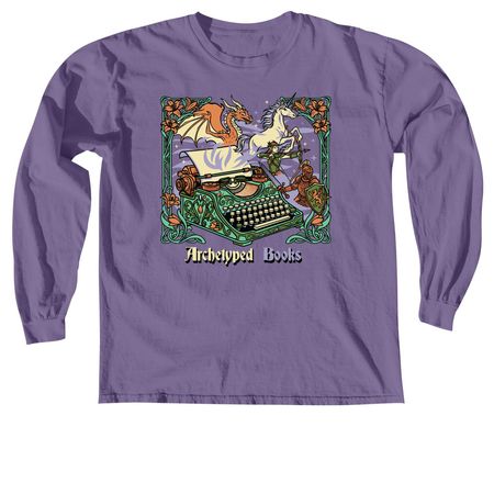 Archetyped Books, a Grape Comfort Colors Long Sleeve Tee