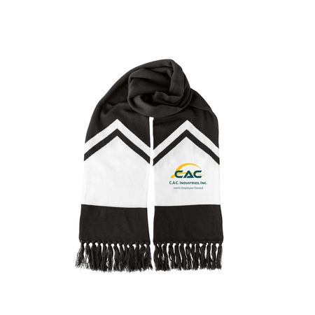 CAC Scarves, a Black/ White Two-Tone Gameday Scarf