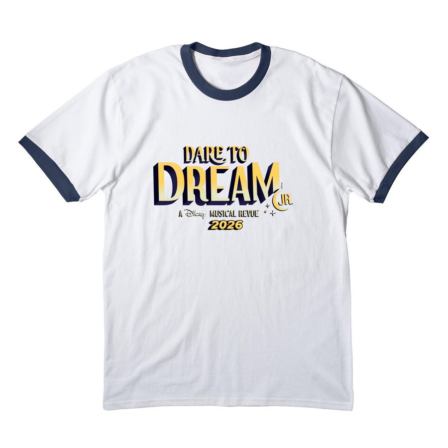 Dare to Dream&nbsp;, a White/ Navy Cotton Ringer Tee