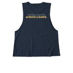 Home of the Hawks, a Rebel Blue Allmade Eco Triblend Women?s Muscle Tank (back-view)