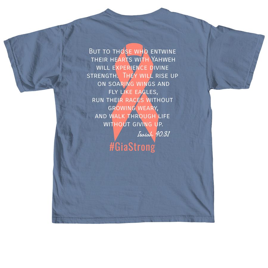 #GiaStrong, a Blue Jean Comfort Colors Unisex Tee (back-view)
