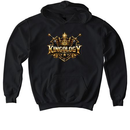 KINGOLOGY | Core Emblem Collection, a Black Softstyle Youth Pullover Hoodie