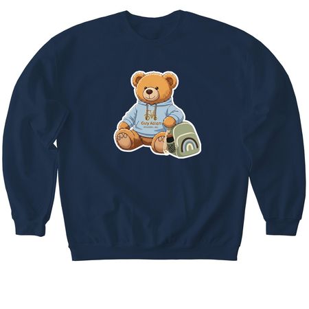 GA Teddy Bear, a Navy Softstyle Crewneck Sweatshirt