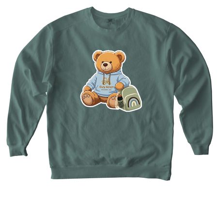 GA Teddy Bear, a Blue Spruce Comfort Colors Crewneck Sweatshirt
