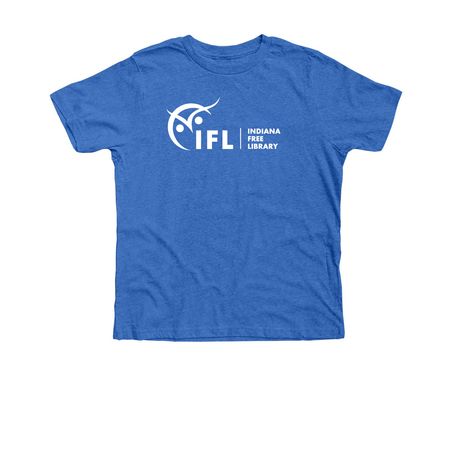 Indiana Free Library Logo (Front Only), a Heather True Royal Premium Youth Tee