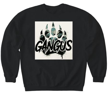 Paw Print Gangus, a Black Softstyle Crewneck Sweatshirt