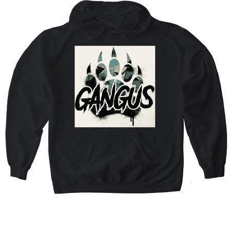 Paw Print Gangus, a Black Gildan Softstyle Pullover Hoodie