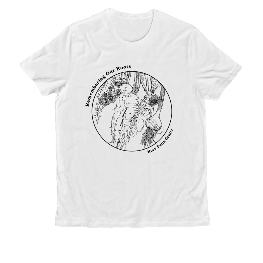 White Remembering Our Roots T-Shirts, a Bright White Allmade Organic Cotton Unisex Tee