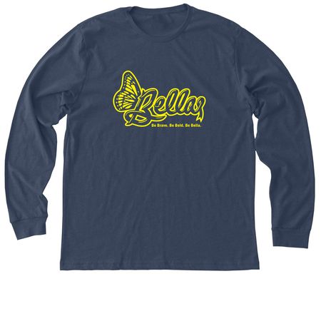 Be Brave. Be Bold. Be Bella., a Heather Navy Premium Long Sleeve Tee