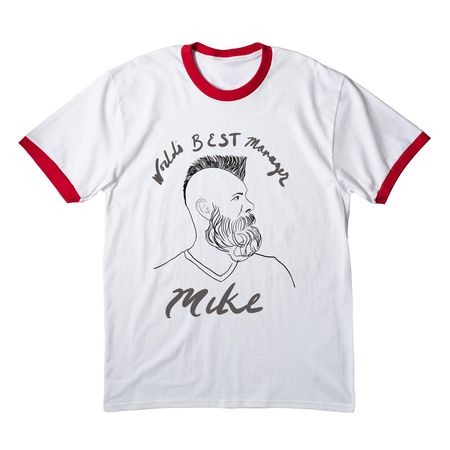 WBM Mike, a White/ Red Cotton Ringer Tee