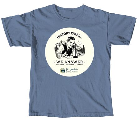 History Calls (male operator), a Blue Jean Comfort Colors Unisex Tee