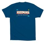 HUGOMANIA Official Tee, a Cool Blue Premium Cotton Tee (back-view)