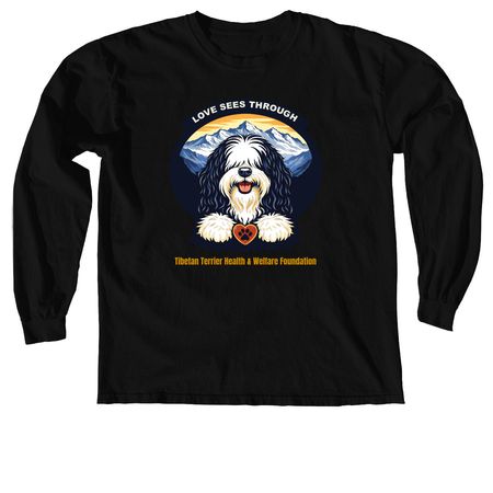 Love Sees Through, a Black Comfort Colors Long Sleeve Tee