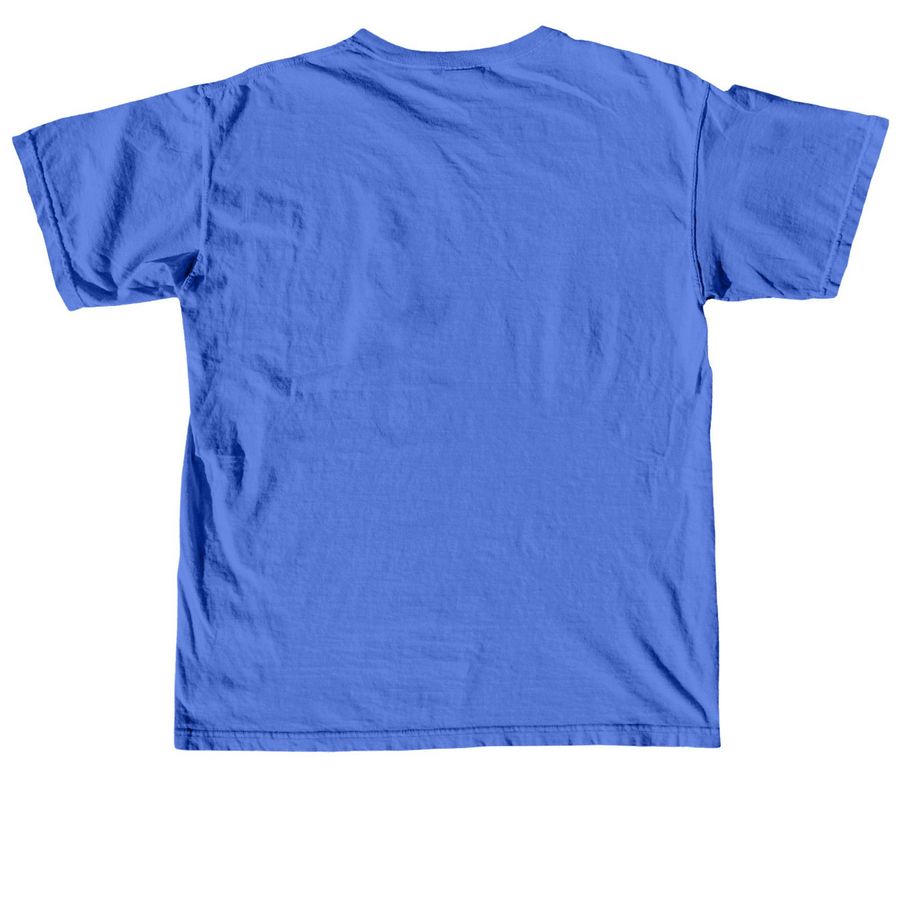 PIGLET MINDSET College T-Shirt Fundraiser, a Flo Blue Comfort Colors Unisex Tee (back-view)