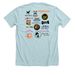 Golden Rush Official with Color Logos, a Heather Ice Blue Premium Unisex Tee (back-view)
