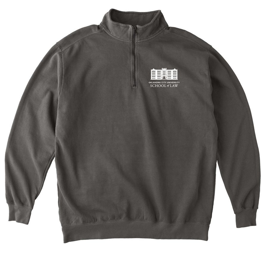 OCU Law Crew + Quarter Zip, a Pepper Comfort Colors Quarter Zip Pullover