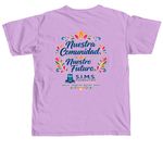 Futuro y Esperanza Collection, a Neon Violet Comfort Colors Unisex Tee (back-view)