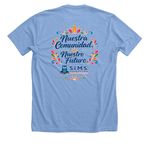 Futuro y Esperanza Collection, a Heather Carolina Blue Premium Unisex Tee (back-view)