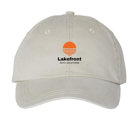Lakefront Modern Logo, a Stone Printed Pigment Dye Baseball Cap