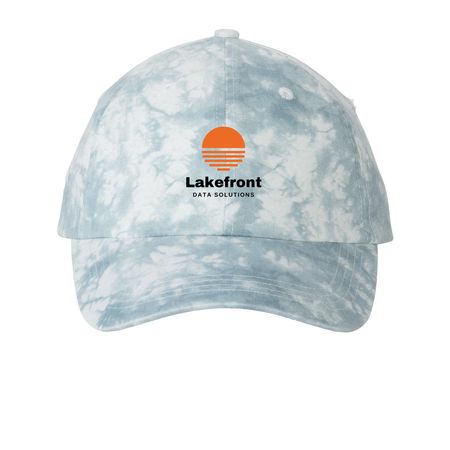 Lakefront Modern Logo, a Light Blue Printed Tie Dye Baseball Hat