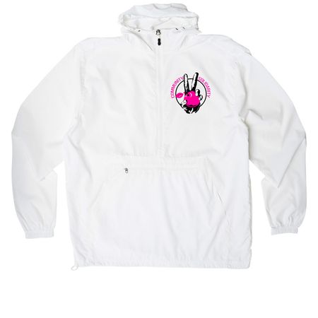 Community Solidarity Rain Jacket, a White Packable Anorak