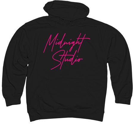 MIDNIGHT STUDIO LOGO HOODIE & SWEATSHIRTS, a Black Midweight Pullover Hoodie