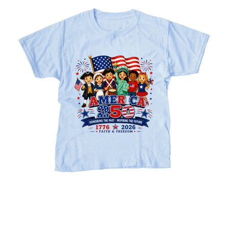 Kid's: American 250, a Light Blue Youth Unisex Tee