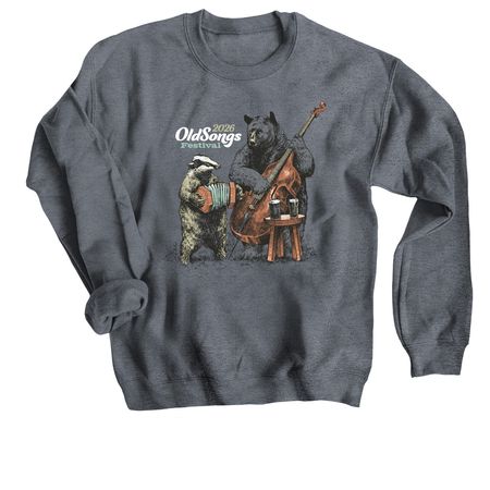 2026 Old Songs Festival&nbsp;T-shirt, a Dark Heather Crewneck Sweatshirt