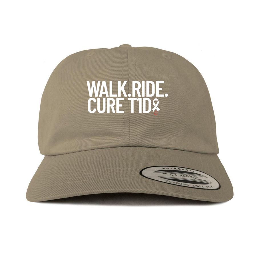 Walk.Ride.CureT1D Hat's, a Khaki Printed Classic Baseball Cap