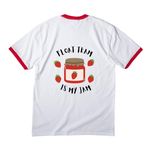 Float Team Is My Jam, a White/ Red Cotton Ringer Tee (back-view)