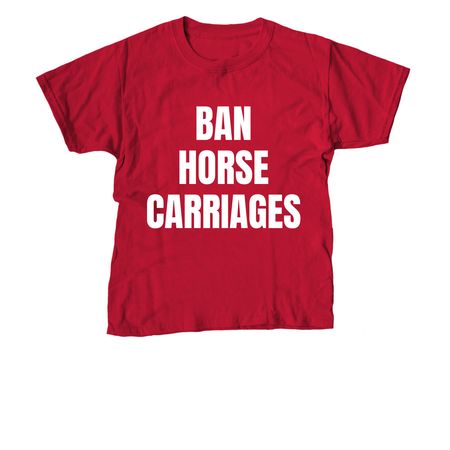 BAN HORSE CARRIAGES, a Red Youth Unisex Tee