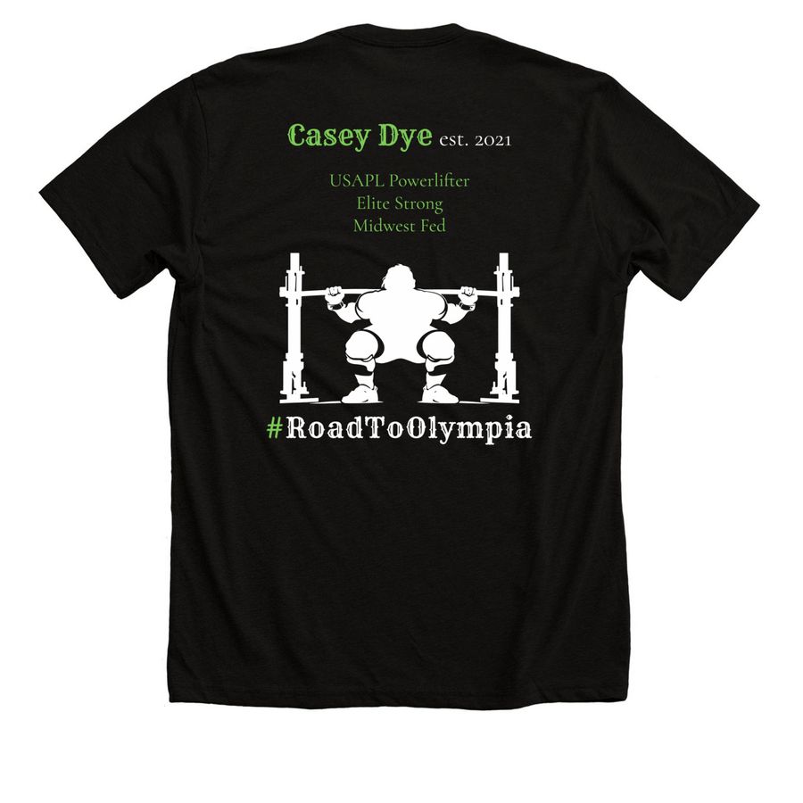 Road to Olympia, a Solid Black Blend Premium Unisex Tee (back-view)