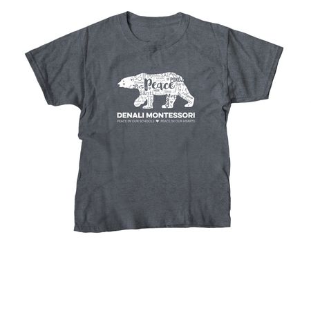 Polar Peace Bear, a Dark Heather Youth Unisex Tee