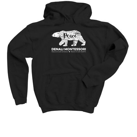 Polar Peace Bear, a Black Youth Pullover Hoodie