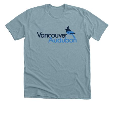 Vancouver Audubon Logo, a Heather Blue Lagoon Premium Unisex Tee