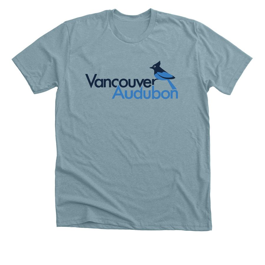 Vancouver Audubon Logo, a Heather Blue Lagoon Premium Unisex Tee