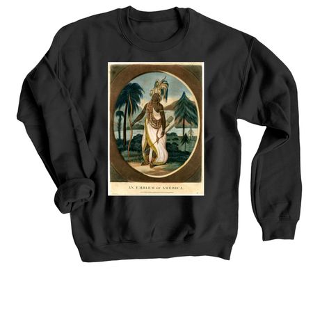 An Emblem of America, a Black Crewneck Sweatshirt