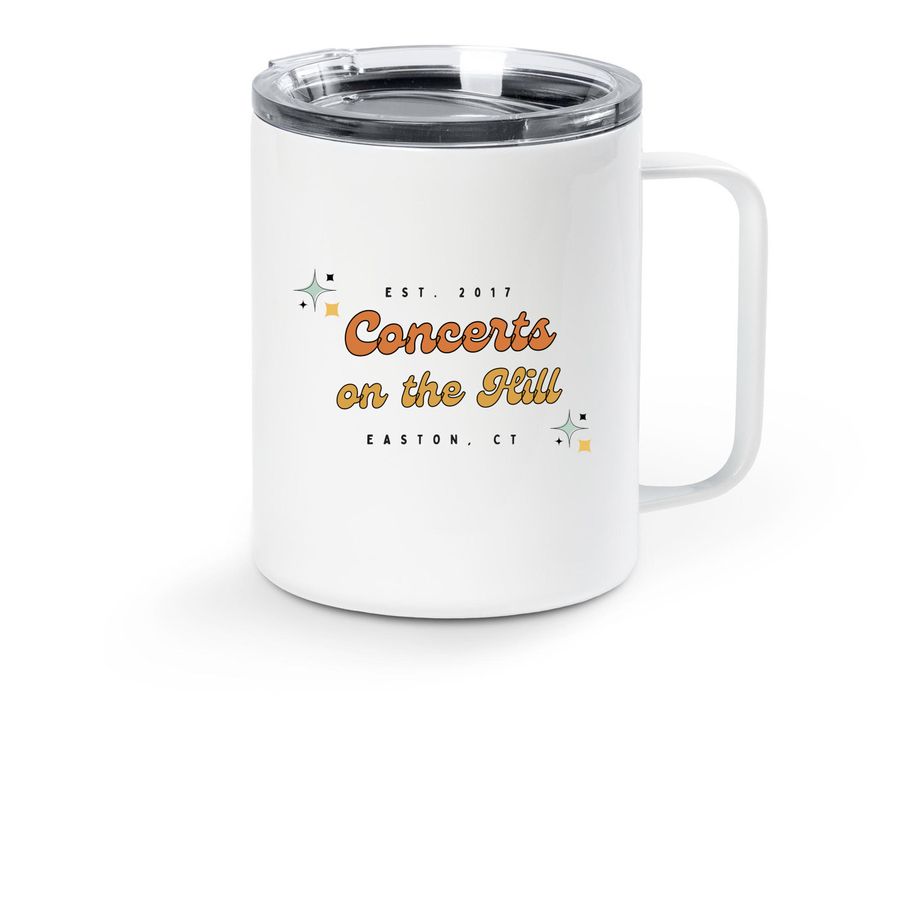 Travel Mug, a White Stainless Steel Travel Mug