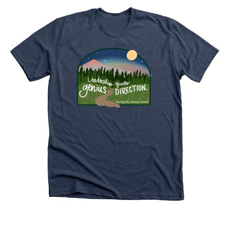 Leadership Gives Genius Direction, a Heather Navy Premium Unisex Tee